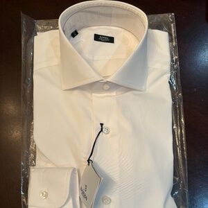 NEW Barba Napoli White Dress Shirt 15/38